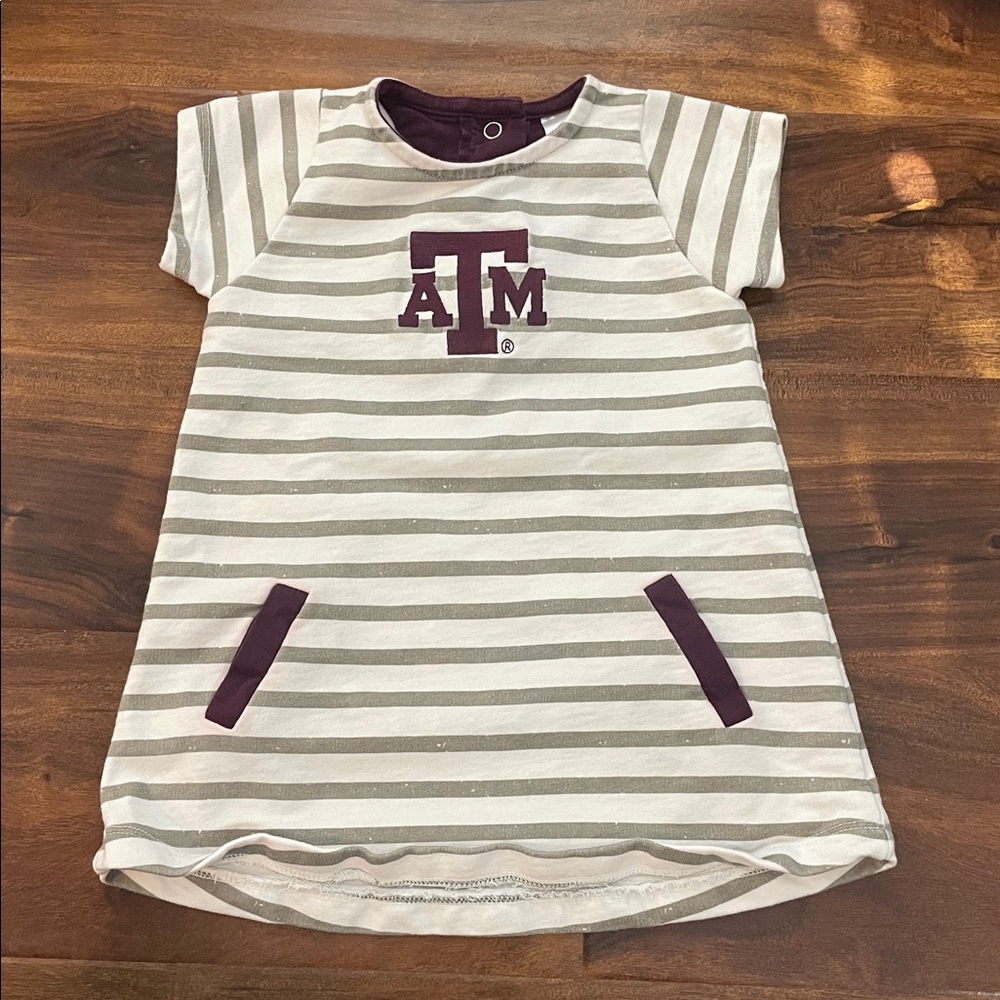 Texas A&M Striped Short Sleeve Dress